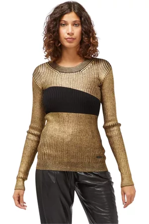 Custo Barcelona Kvinna Hoodies - Gold Wool Sweater , Dam