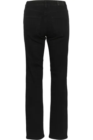 Kaffe Jeans, Dam, 3Xl, Bomull, Straight Leg Jeans Svart Djup