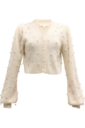 LOVESHACKFANCY Stickade tröjor & koftor, Dam, M, Kashmir, Frances Beaded Crop Cardigan