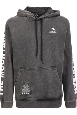 MAUNA KEA Sweatshirts & Hoodies, Herr, L, Bomull, Sportig Grå Sweatshirt med Huva och Logotryck