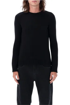 Saint Laurent Sweatshirts & Hoodies, Herr, M, Lyxig Cashmere Stickad Tröja - Svart Aw23
