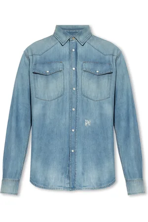 Palm Angels Skjorta, Herr, M, Denim, Denimskjorta