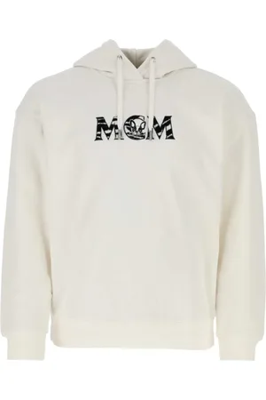 MCM Sweatshirts & Hoodies, Herr, S, Bomull, Elfenbensfärgad Bomullssweatshirt