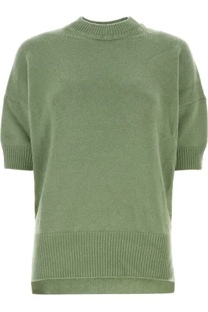 Jil Sander Stickade tröjor & koftor, Dam, S, Pastellgrön ulltröja