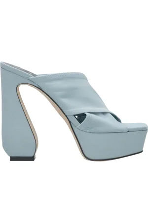 Sergio Rossi Skor, Dam, 37 EU, Denim, Denim Klackmules