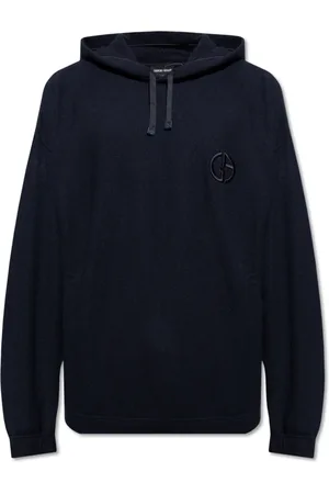 Giorgio Armani Sweatshirts & Hoodies, Herr, M, Kashmir, Hoodie med logotyp