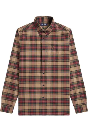 Fred Perry Skjorta, Herr, M, Bomull, Tartan Oxford Skjorta
