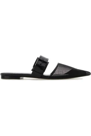 Alexander McQueen Skor, Dam, 38 EU, Läder, Svarta mesh- och läderpunkmules