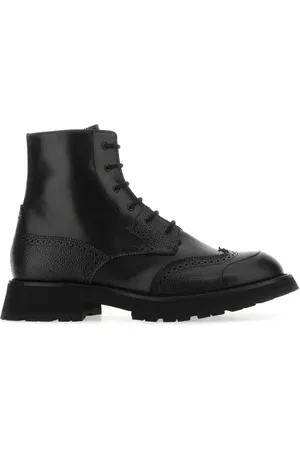 Alexander McQueen Skor, Herr, 41 EU, Läder, Svarta Läder Punk Worker Ankelboots