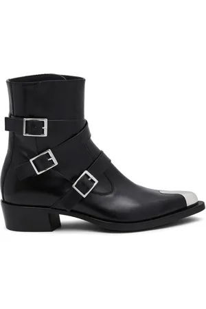 Alexander McQueen Skor, Herr, 40 EU, Läder, Punk Triple Strap Ankelboots