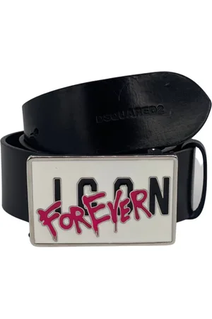Dsquared2 Accessoarer, Dam, 95 CM, Läder, Icon Forever Plaque Bälte