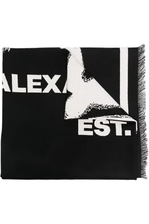 Alexander McQueen Accessoarer, Herr, ONE Size, Svart Ullhalsduk för Män - Stilfull och Varm