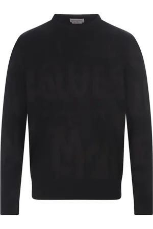 Alexander McQueen Stickade tröjor & koftor, Herr, S, Svart Graffiti Tröja för Män