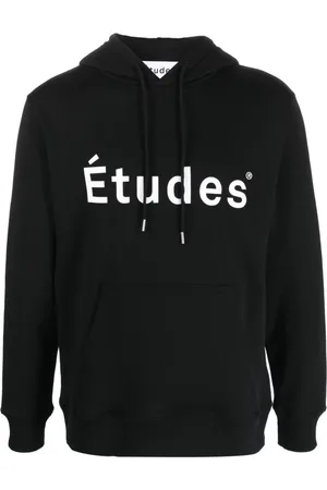 Etudes Sweatshirts & Hoodies, Herr, S, Bomull, Svart Logo-Print Hoodie