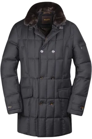 MOORER Kappa, Herr, 2Xl, Kashmir, Dubbelknäppt dunjacka med avtagbar pälskrage