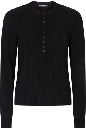 Dolce & Gabbana Stickade tröjor & koftor, Herr, M, Svart Aw23 Stickat för Män
