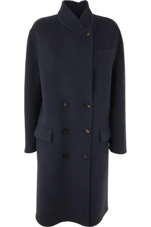 Brunello Cucinelli Kappa, Dam, S, Nattsvart Dubbelknäppt Ytterrock