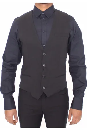 Dolce & Gabbana Kostym, Herr, S, Svart Ullformell Klänning Väst Gilet Jacka