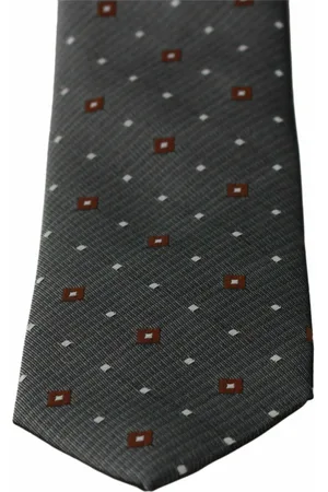 Dolce & Gabbana Accessoarer, Herr, ONE Size, Polyester, Gråmönstrad Clic Sidenhalsduk