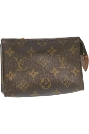 AUTÉNTICO BOLSO DE MAQUILLAJE LOUIS VUITTON DAMIER EBENE EBENE CON CORREA