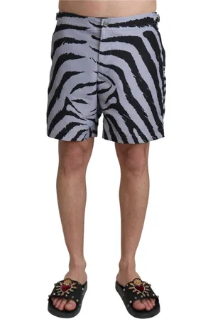 Dolce & Gabbana Badkläder, Herr, S, Läder, Strandkläder Badshorts med Zebra Print