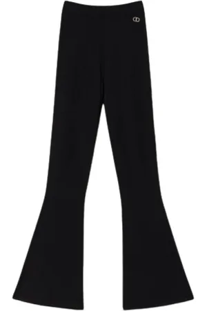 Twin-Set Byxor, Dam, XL, Polyester, Sömlösa Utsvängda Stickade Byxor
