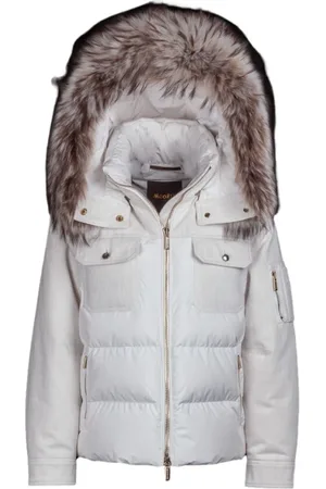 MOORER Jacka, Dam, 2Xs, Denim, Kort dunjacka med japanska denimdetaljer