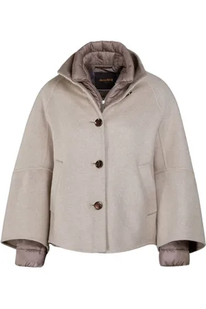 MOORER Jacka, Dam, S, Geometrisk Pea Coat med Avtagbar Dunjacka