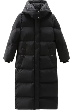Woolrich Kappa, Dam, S, Hollow Lång Parka med Street Style Detaljer