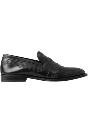 Dolce & Gabbana Skor, Herr, 40 EU, Läder, Svarta Läder Slip-On Loafers