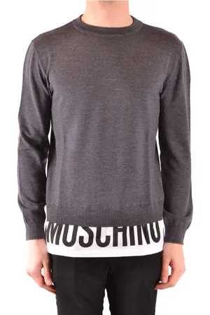 Moschino Stickade tröjor & koftor, Herr, S, Klassisk Lila Stickad Tröja