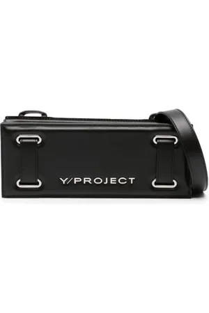 Y / PROJECT Väska, Dam, ONE Size, Läder, Svart Accordion Mini Väska med Veckat Design