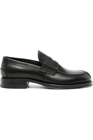 Lanvin Skor, Herr, 41 EU, Läder, Svarta Penny-Slot Läderloafers