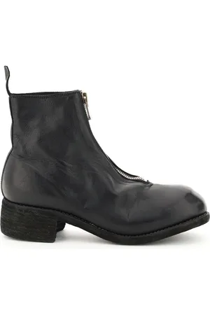 GUIDI Skor, Dam, 37 EU, Läder, Ankelboots i vintage-effekt läder med dragkedja fram
