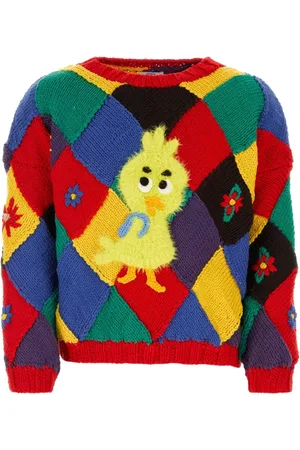 ERL Stickade tröjor & koftor, Herr, M, Broderad ullblandad tröja