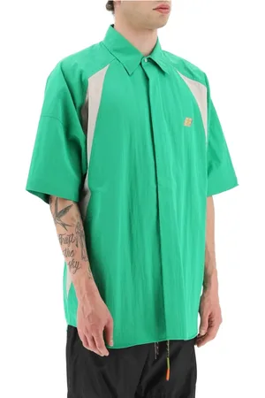 AMBUSH Skjorta, Herr, M, Bomull, Tvåfärgad Oversize Skjorta med Logopatches