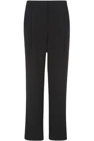 Giorgio Armani Byxor, Dam, S, Polyester, Svarta byxor med rak passform och mjuk framveck