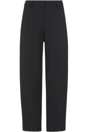 Giorgio Armani Byxor, Dam, XS, Svarta silkesbyxor med justerbara slitsar