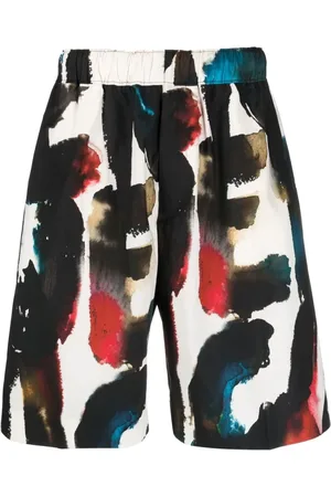 Alexander McQueen Shorts, Herr, M, Bomull, Logo-Print Shorts MultiColour