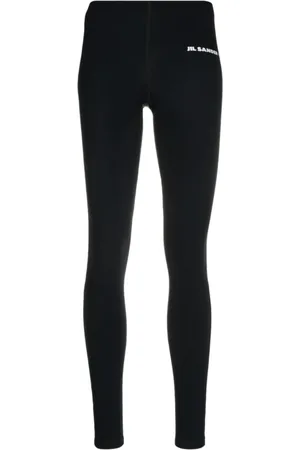 Jil Sander Byxor, Dam, M, Svarta Leggings med Logotyp