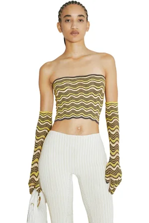 Isa Boulder Topp, Dam, L, Wave Stickad Bandeau Top och Handske Set