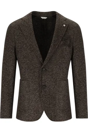 Manuel Ritz Jacka, Herr, XL, Polyester, Brun Ullblandad Enkelknäppt Jacka