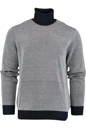 Armani Exchange Stickade tröjor & koftor, Herr, M, Blåa Sweaters med U Ciclista Microfantasia