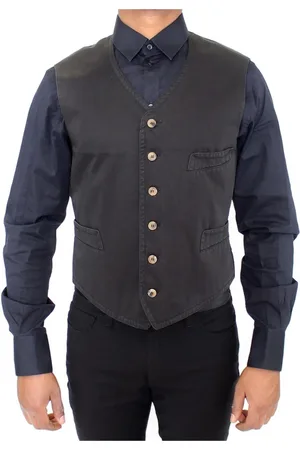 Dolce & Gabbana Kostym, Herr, M, Bomull, Väst med logodetaljer
