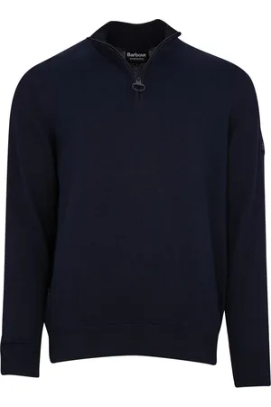 Barbour Sweatshirts & Hoodies, Herr, L, Bomull, Bomull Half Zip Navy Tröja