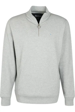 Barbour Sweatshirts & Hoodies, Herr, L, Bomull, Grå Marl Half Zip Pullover