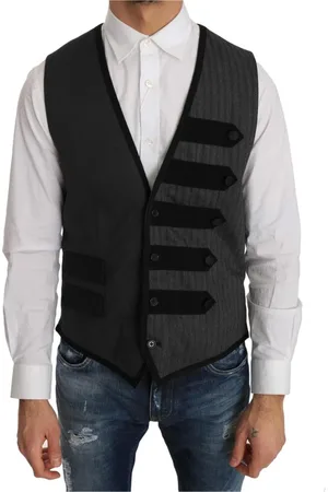 Dolce & Gabbana Kostym, Herr, M, Polyester, Grå Torrero Mönstrad Väst