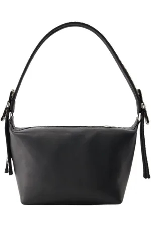 KARA Väska, Dam, ONE Size, Läder, Svart Läder Dubbel Båge Pouch
