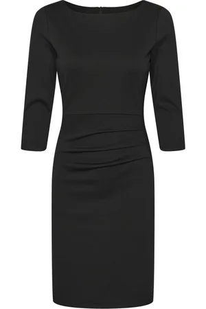 Kaffe Klänning, Dam, L, Polyester, Feminin Draperad Klänning