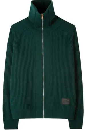 Paul Smith Stickade tröjor & koftor, Herr, S, Grön Ull Zip Cardigan